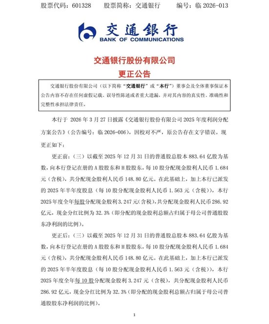 误差超2500亿！交通银行财报出现“低级错误”，董秘何兆斌或担责